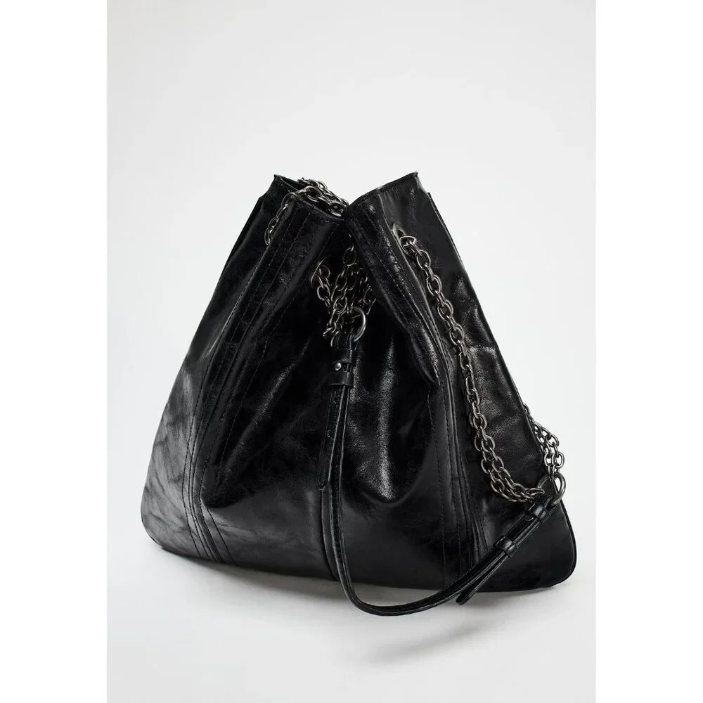 Zara Rock Chain Bucket Bag - Picture 3 of 5